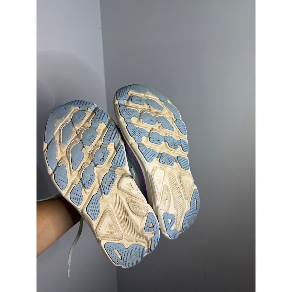 HOKA Clifton 9 Shoes Womens Size 7.5 B Mint Green Purple Running Road Cushioned - Picture 5 of 8